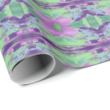Allzweck-Geschenkpapier mit lila Blumenmuster