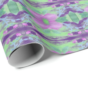 Allzweck-Geschenkpapier mit lila Blumenmuster Geschenkpapier