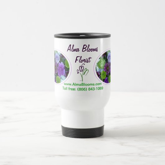 Alma Blooms Lila Bouquet Reisebecher (Mittel)