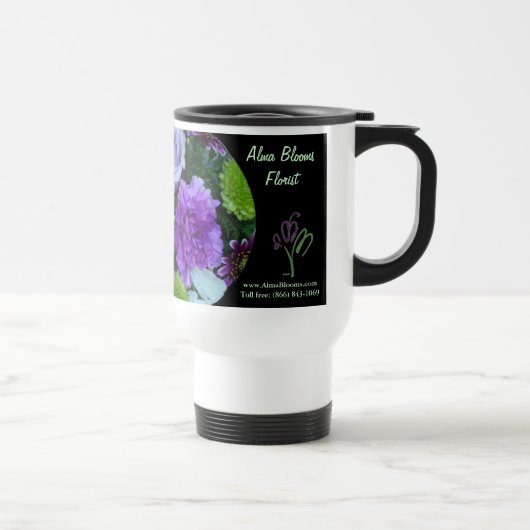 Alma Blooms Lila Bouquet Reisebecher (Rechts)