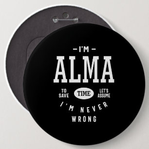 Alma Personalisiert Name Birthday Button