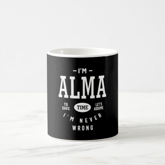 Alma Personalisiert Name Birthday Kaffeetasse (Mittel)