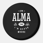 Alma Personalisiert Name Birthday Magnet (Vorne)