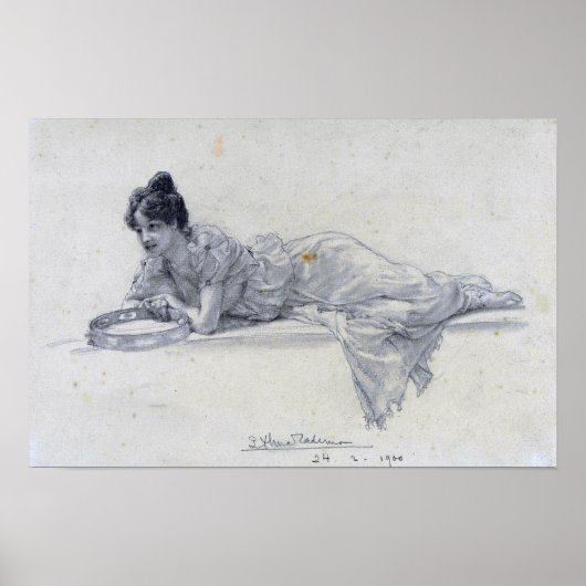 Alma-Tadema - Frauen mit Tambourin 1901 neu belebe Poster (Vorne)