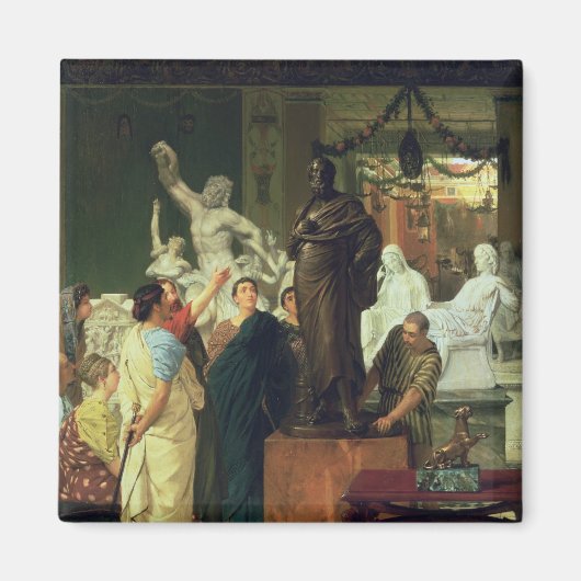 Alma-Tadema | Händler in Statuen Magnet (Vorne)