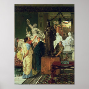 Alma-Tadema Händler in Statuen Poster