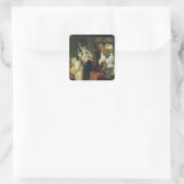 Alma-Tadema | Händler in Statuen Quadratischer Aufkleber (Tasche)