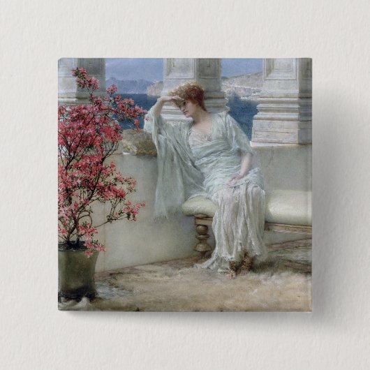 Alma-Tadema | ihre Augen sind mit ihren Gedanken? Button (Vorderseite)