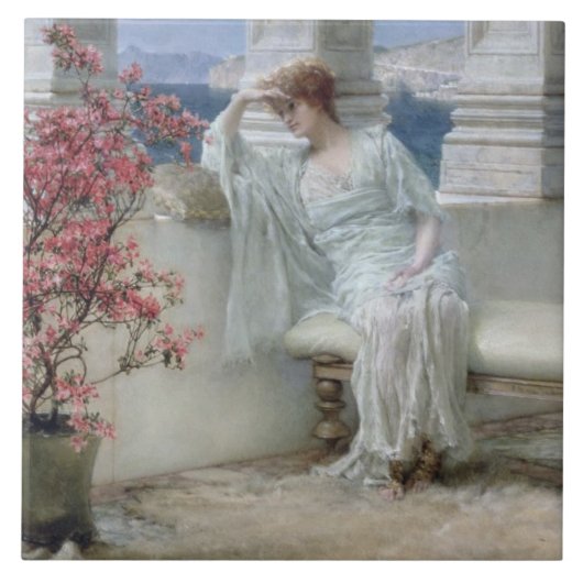 Alma-Tadema | ihre Augen sind mit ihren Gedanken? Fliese (Vorderseite)