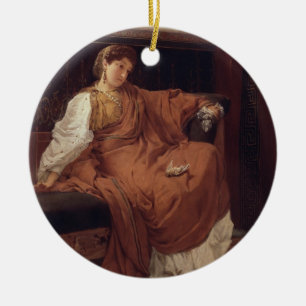 Alma-Tadema   Lesbia, das über einem Spatzen wein Keramikornament