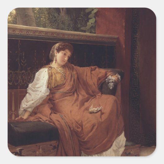 Alma-Tadema Lesbia Weeping over a Sparrow Quadratischer Aufkleber (Vorderseite)