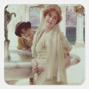 Alma-Tadema   Meinungsverschiedenheit Quadratischer Aufkleber