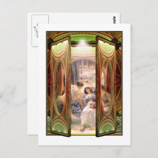 Alma-Tadema Offene Tür zu den Bädern Postkarte (Vorne/Hinten)