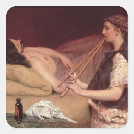 Alma-Tadema | Siesta, 1868 Quadratischer Aufkleber (Vorderseite)