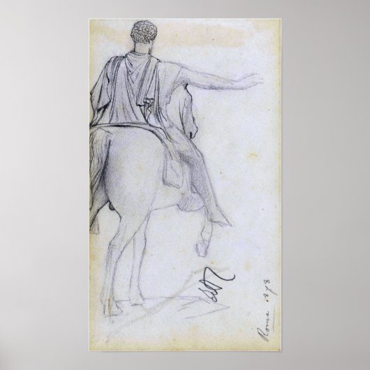 Alma-Tadema - Statue von Marcus Aurelius Poster (Vorne)