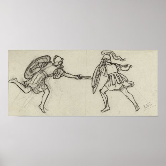 Alma-Tadema - Zwei Combatant Gymnasiasten mit Helm Poster (Vorne)