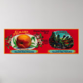 Almaden Peach Label Poster (Vorne)