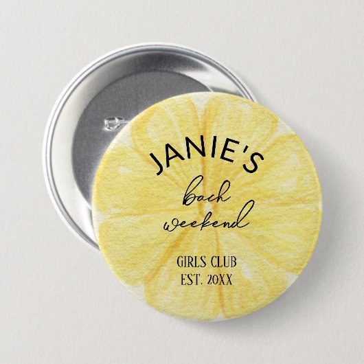 Almafi Lemon Junggeselinnen-Abschied | Bridal Butt Button (Vorne & Hinten)