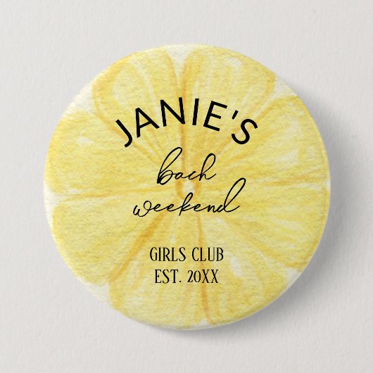 Almafi Lemon Junggeselinnen-Abschied | Bridal Butt Button (Vorderseite)