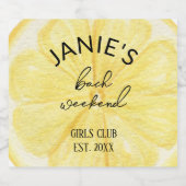 Almafi Lemon Junggeselinnen-Abschied | Bridal Butt Schaumweinetikett (Einzelnes Label)