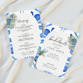 Almafi Vibes Blue Tile Junggeselinnen-Abschied Wee Einladung