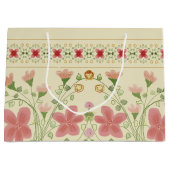 Almand und rosa Blumenkunst Große Geschenktüte (Vorderseite)