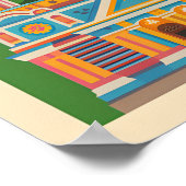 Almaty Kasachstan Retro-Reiseposter-Kunst Poster (Ecke)