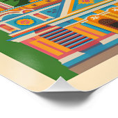 Almaty Kasachstan Retro-Reiseposter-Kunst Poster (Ecke)