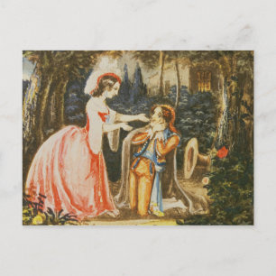 Almaviva kniet vor seiner Ehefrau in Zorn Postkarte