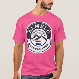 Almelo Netherlands Black and White Wappen T-Shirt