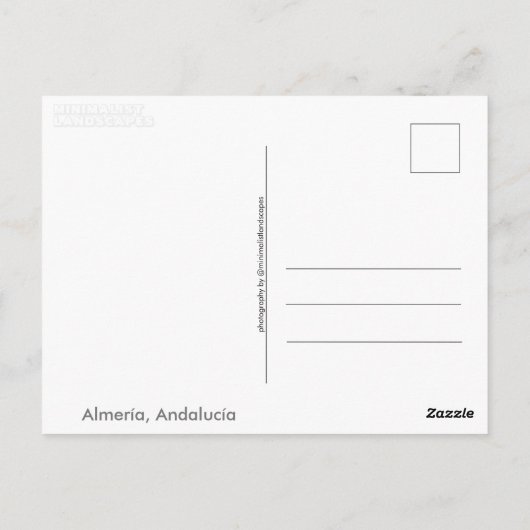 Almeria, Andalusien (Spanien) Postkarte (Rückseite)