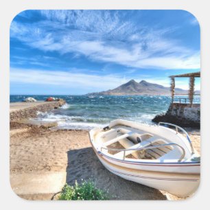 Almería, La Isleta Del Moro Mrz Mediterráneo Quadratischer Aufkleber