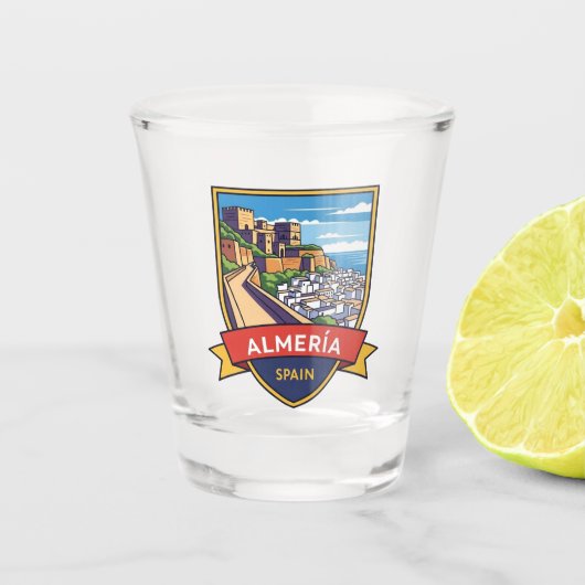 Almeria Spain Alcazabar Travel Shot Glass Schnapsglas (Vorderseite)