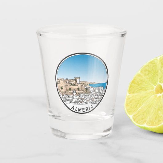 Almeria Spanien Alcazabar Reise Schnapsglas (Vorderseite)
