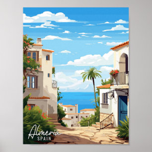 Almeria Spanien Kunst Vintage-Reiseillustration Poster