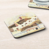 Almeria von Walter Gramatte, Vintager Expressionis Getränkeuntersetzer (Linke Seite)