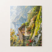 Almhaus mit Blick auf das Tal Puzzle (Vertikal)