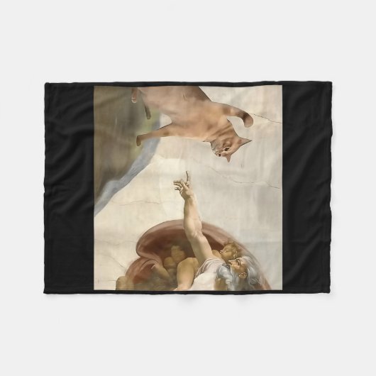 Almighty Slap Funny Cat Gottes Schöpfung von Adam Fleecedecke (Vorderseite (Horizontal))