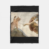 Almighty Slap Funny Cat Gottes Schöpfung von Adam  Fleecedecke (Vorderseite)