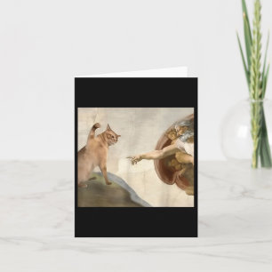 Almighty Slap Funny Cat Gottes Schöpfung von Adam  Karte