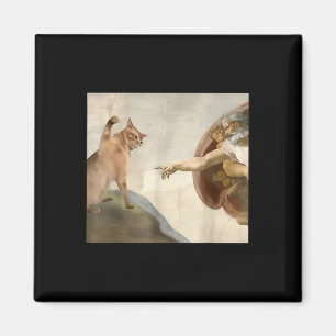 Almighty Slap Funny Cat Gottes Schöpfung von Adam  Magnet