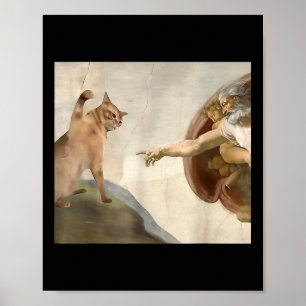 Almighty Slap Funny Cat Gottes Schöpfung von Adam  Poster