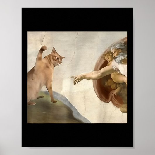 Almighty Slap Funny Cat Gottes Schöpfung von Adam Poster (Vorne)