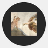 Almighty Slap Funny Cat Gottes Schöpfung von Adam Runder Aufkleber (Vorderseite)