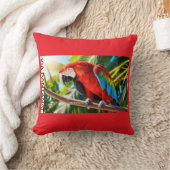 Almofada 40,6 cm x 40,6 cm Arara Vermelha Kissen (Decke)