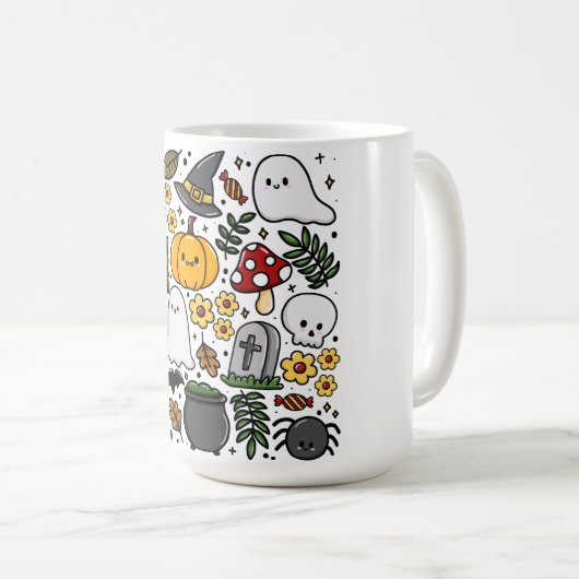 Almofada com estampa fofa de Halloween Kaffeetasse (VorderseiteRechts)
