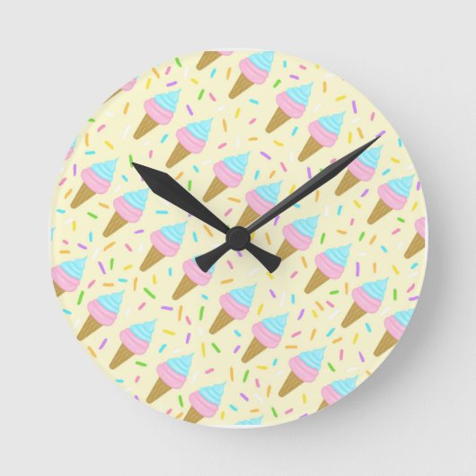 Almofada fofa com estampa contínua de sorvetes runde wanduhr (Vorderseite)