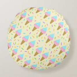 Almofada fofa com estampa contínua de sorvetes rundes kissen