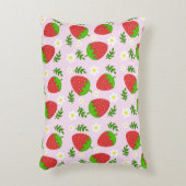 Almofada fofa design contínuo morangos fundo rosa dekokissen (Vorderseite(Vertikal))