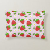 Almofada fofa design contínuo morangos fundo rosa dekokissen (Rückseite)